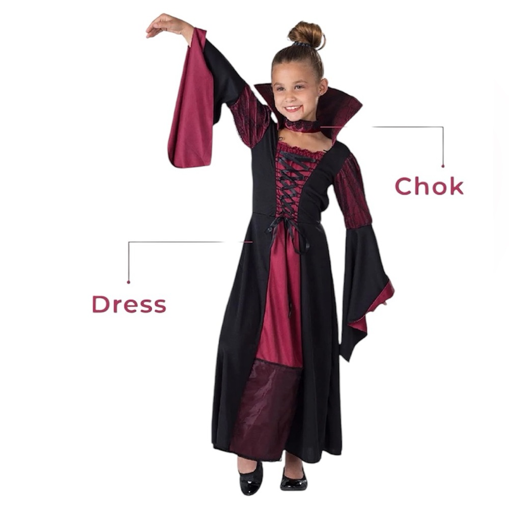 Royal Vampire Dress Up America Halloween Costume Size Medium 8-10